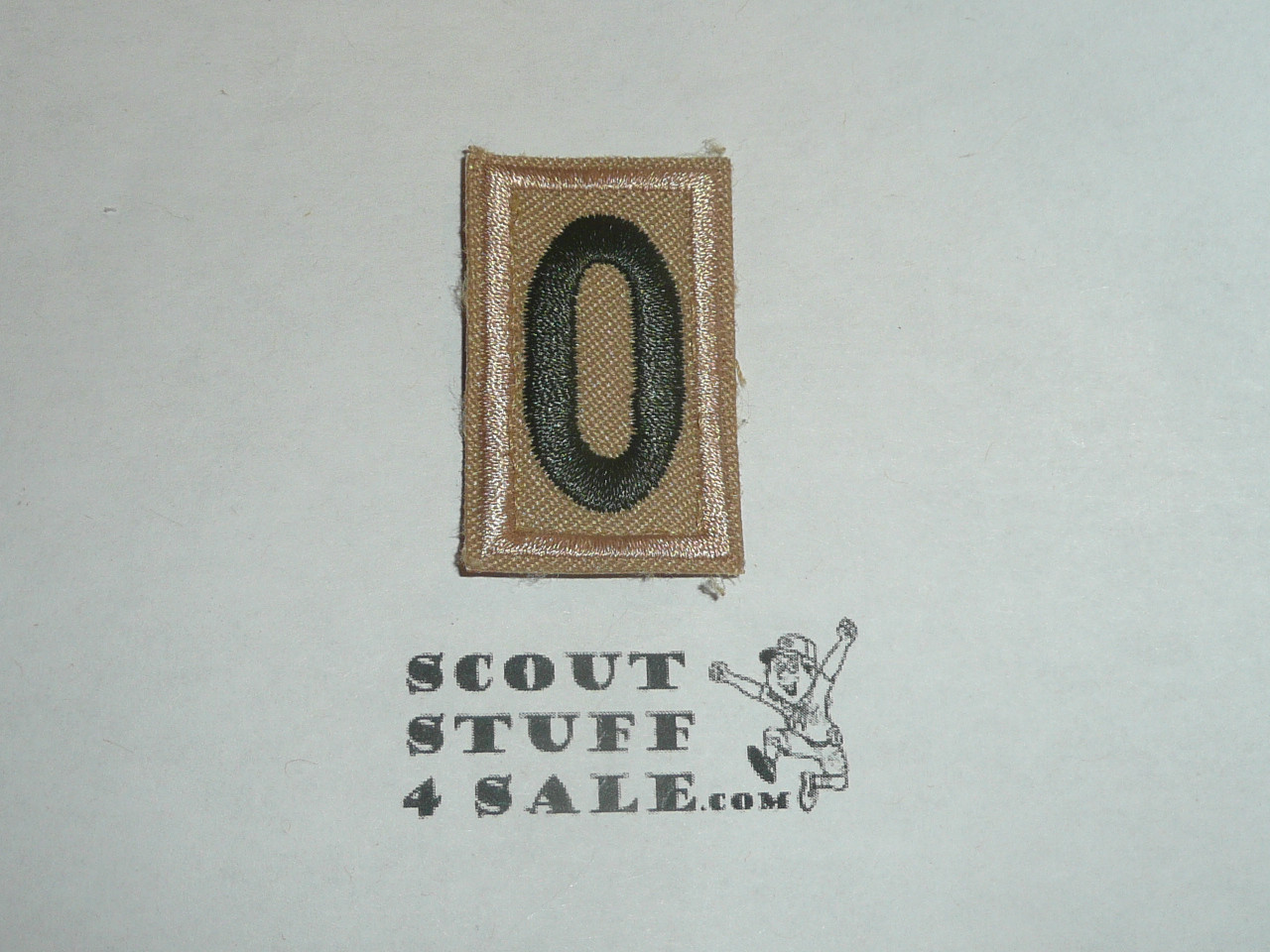 Tan Troop Numeral "0", twill, current, used
