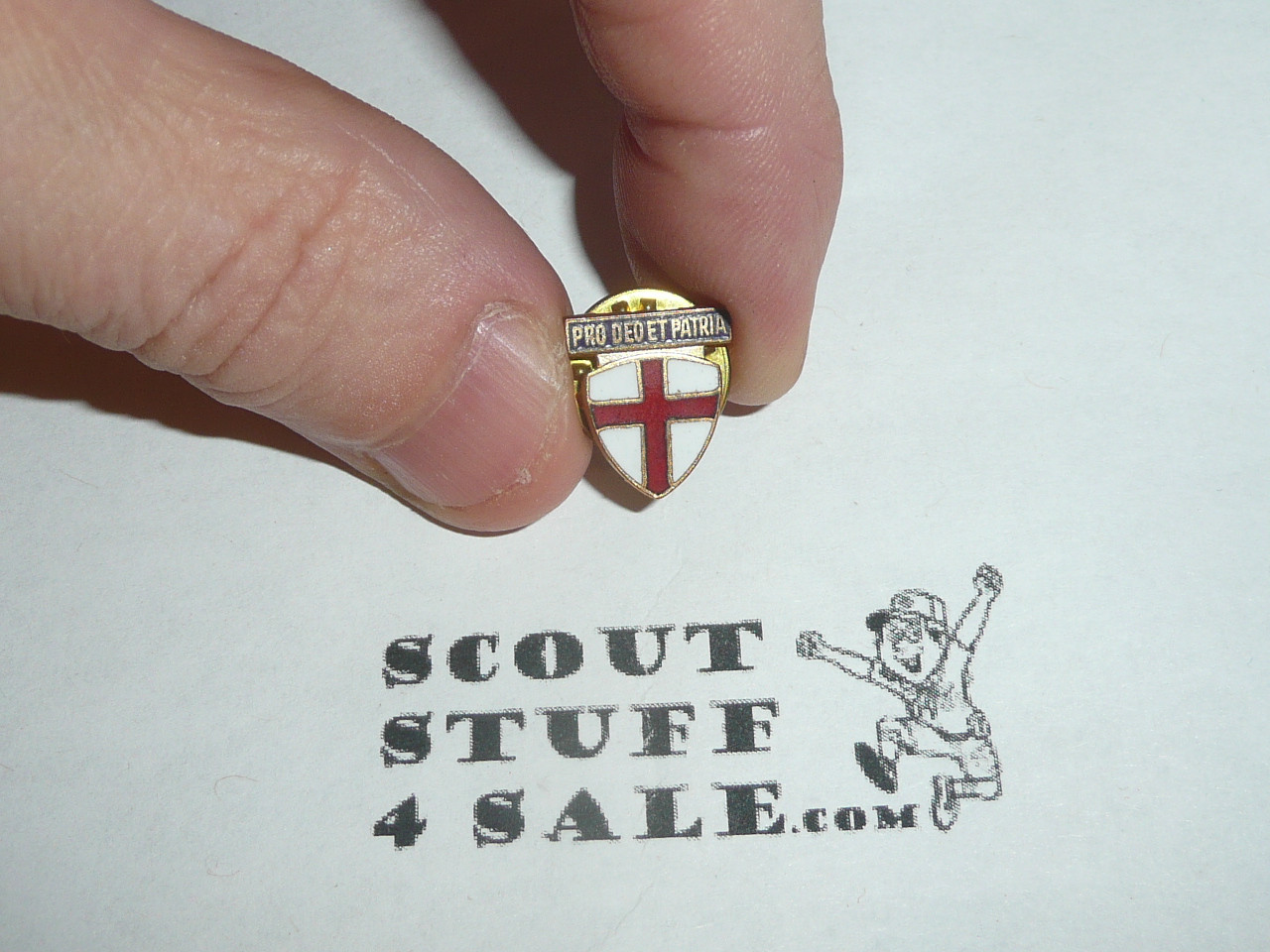 Early Boy Scout God & Country Lutheran Religious Award Lapel Pin, PRO DEO ET PATRIA