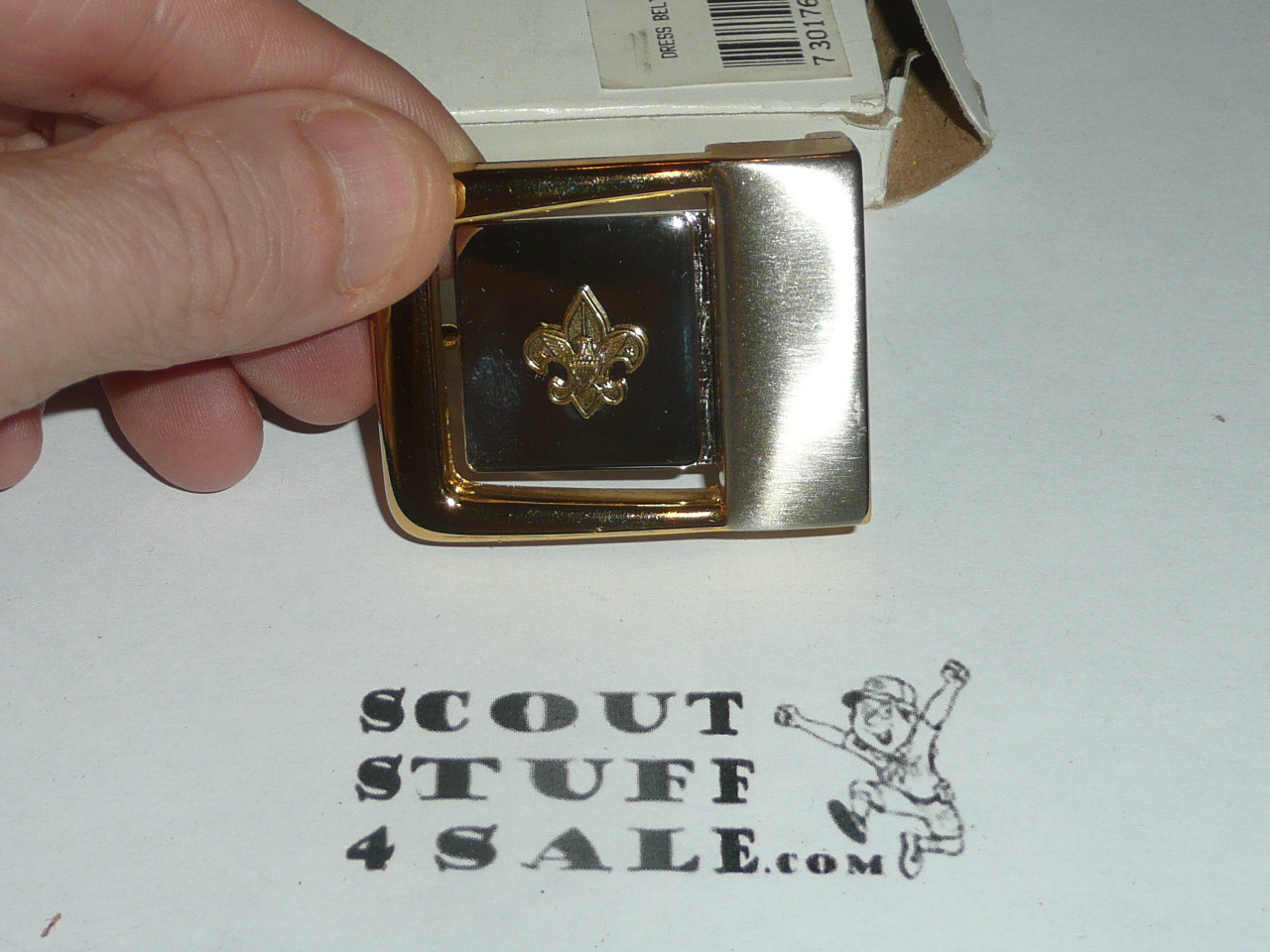 Official Boy Scout Brass Dress Belt Buckle, new in box