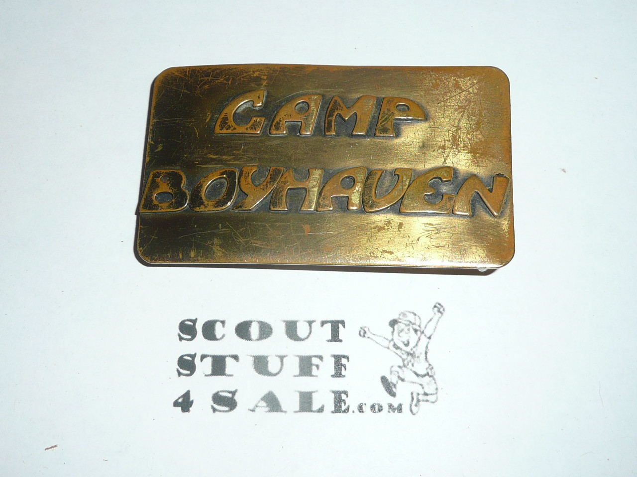 1970's Brass Camp Boyhaven Boy Scout Camp Belt Buckle