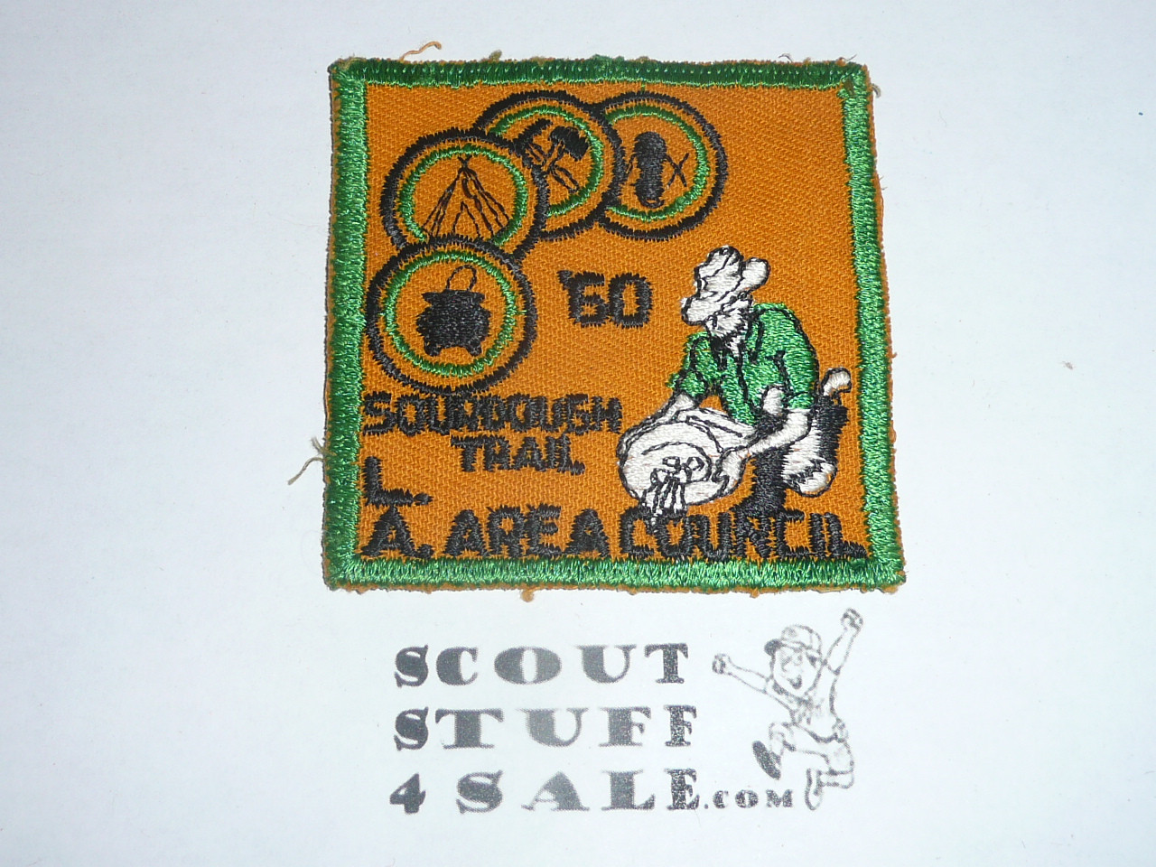 Sourdought Trail Patch 1960, High Adventure Team (HAT), Los Angeles Area Council, sewn