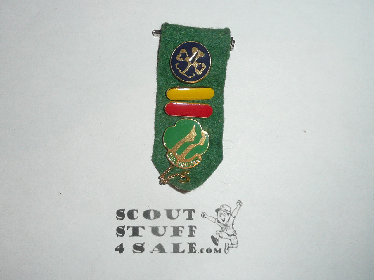 Girl Scout Felt Brag Rag with 4 pins