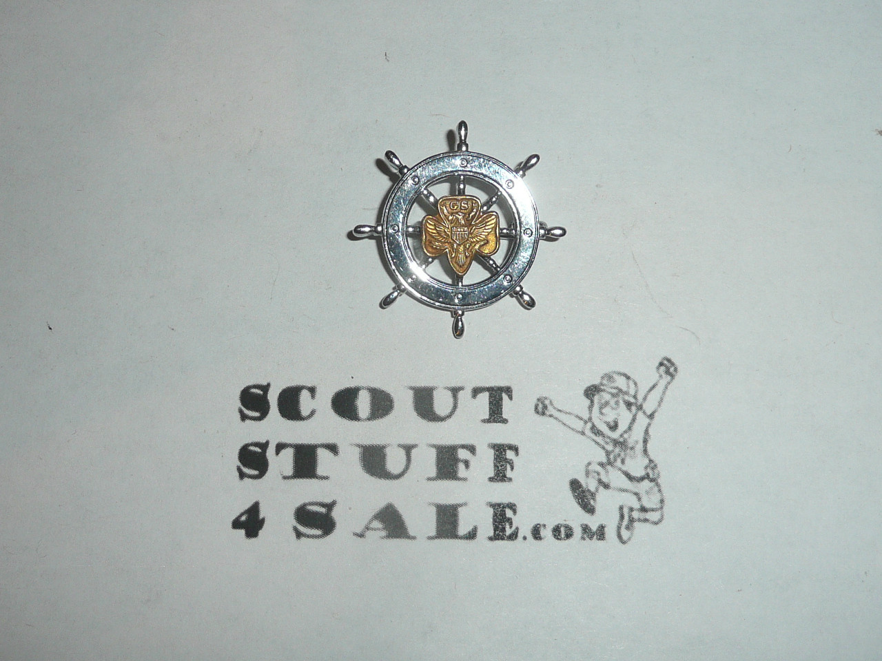 Girl Scout Mariner Pin, safety pin back, RARE