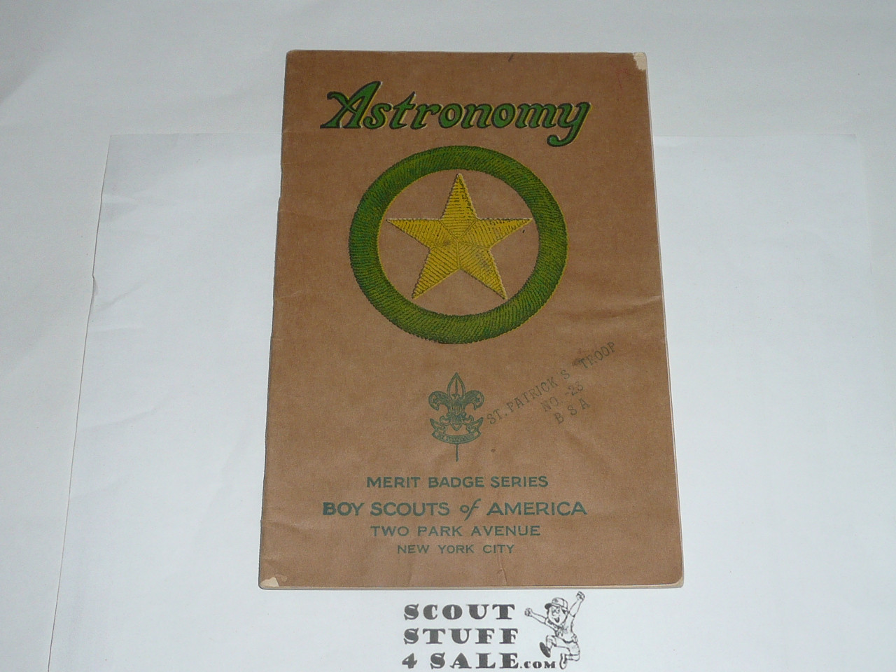 Astronomy Merit Badge Pamphlet, Type 3, Tan Cover, 1934 Printing