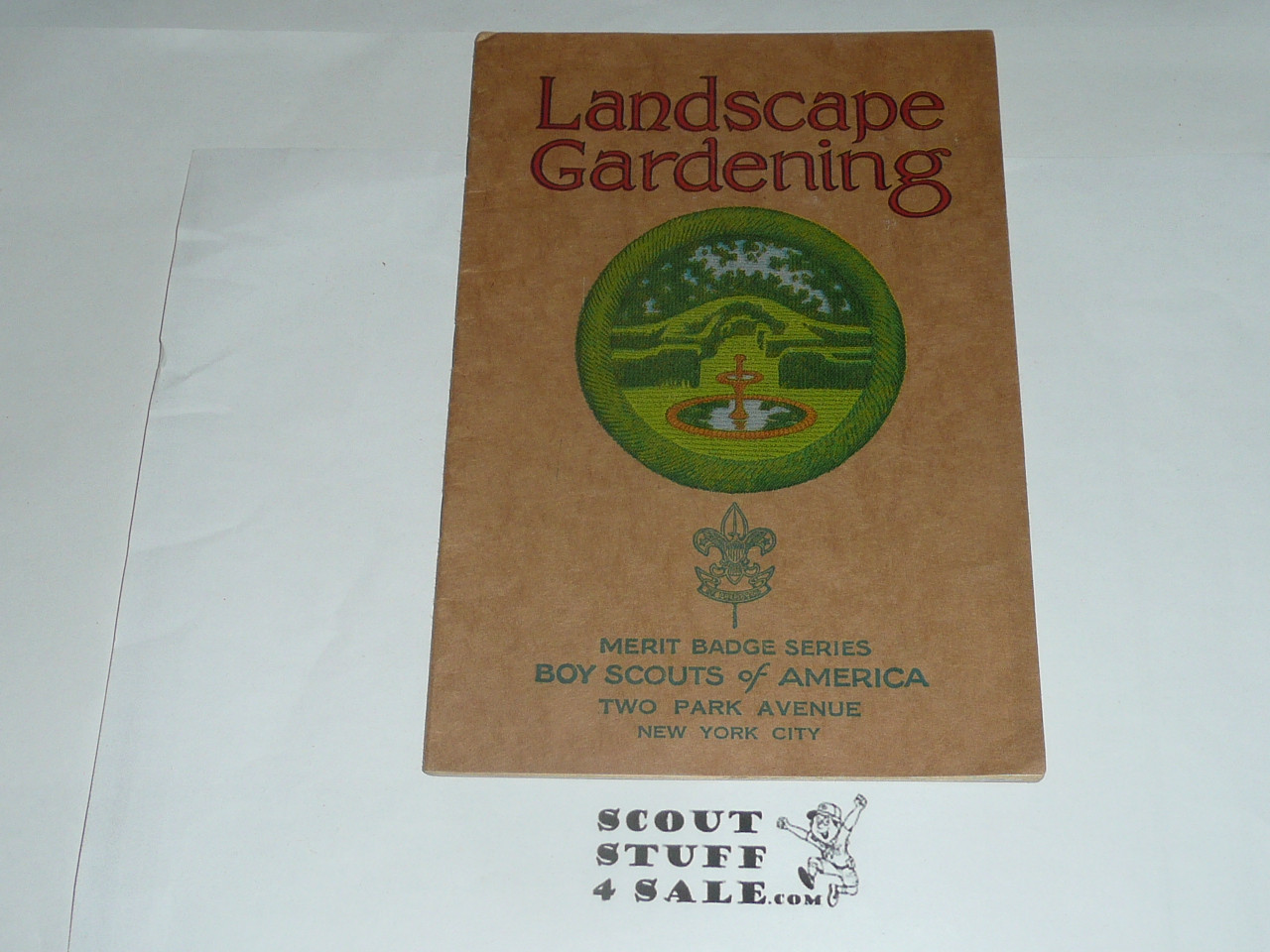 Landscape Gardening Merit Badge Pamphlet, Type 3, Tan Cover, 4-34 Printing