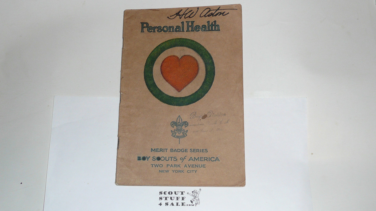 Personal Health Merit Badge Pamphlet, Type 3, Tan Cover, 8-35 Printing