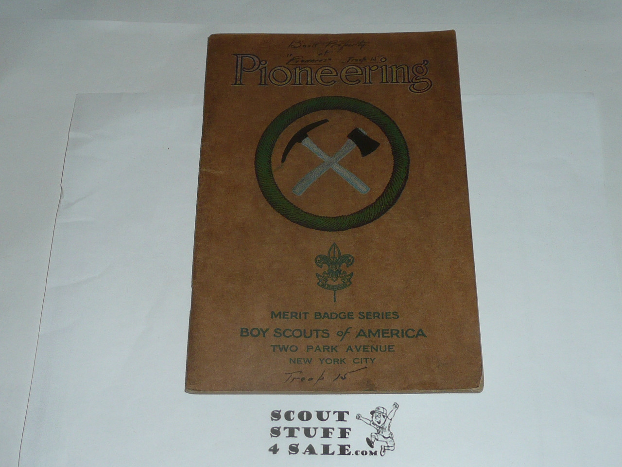Pioneering Merit Badge Pamphlet, Type 3, Tan Cover, 10-30 Printing