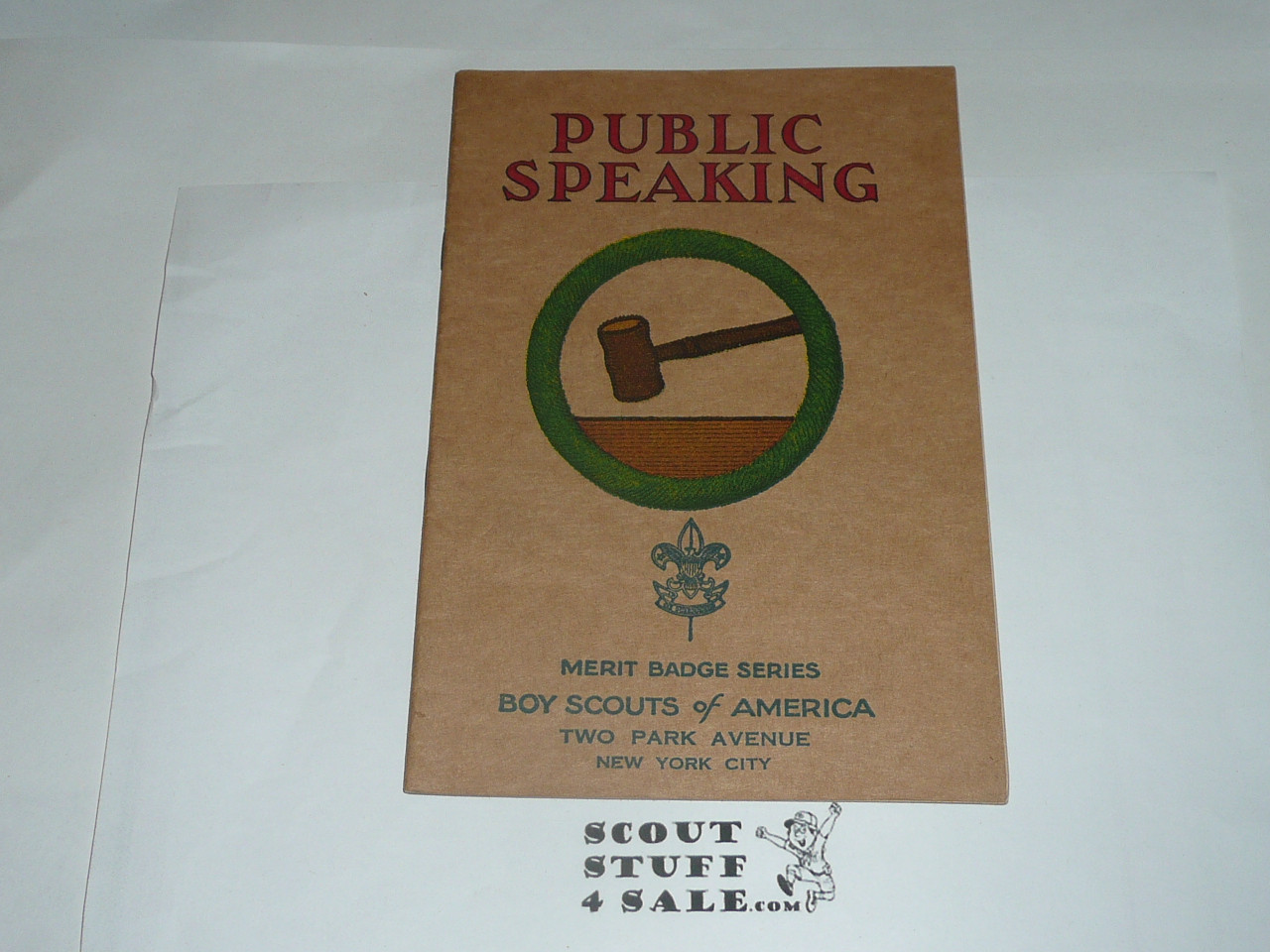 Public Speaking Merit Badge Pamphlet, Type 3, Tan Cover, 3-33 Printing