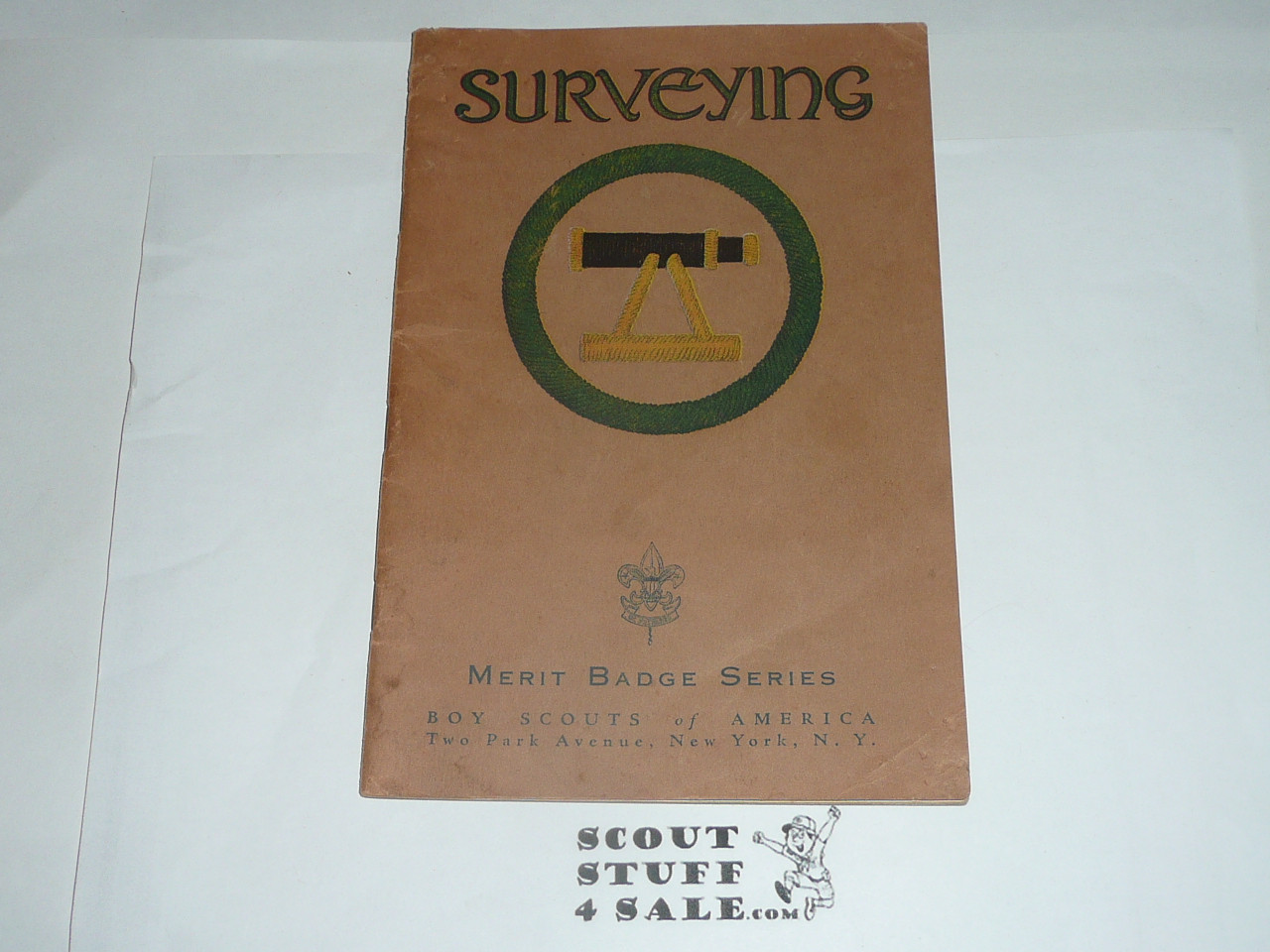 Surveying Merit Badge Pamphlet, Type 3, Tan Cover, 5-37 Printing