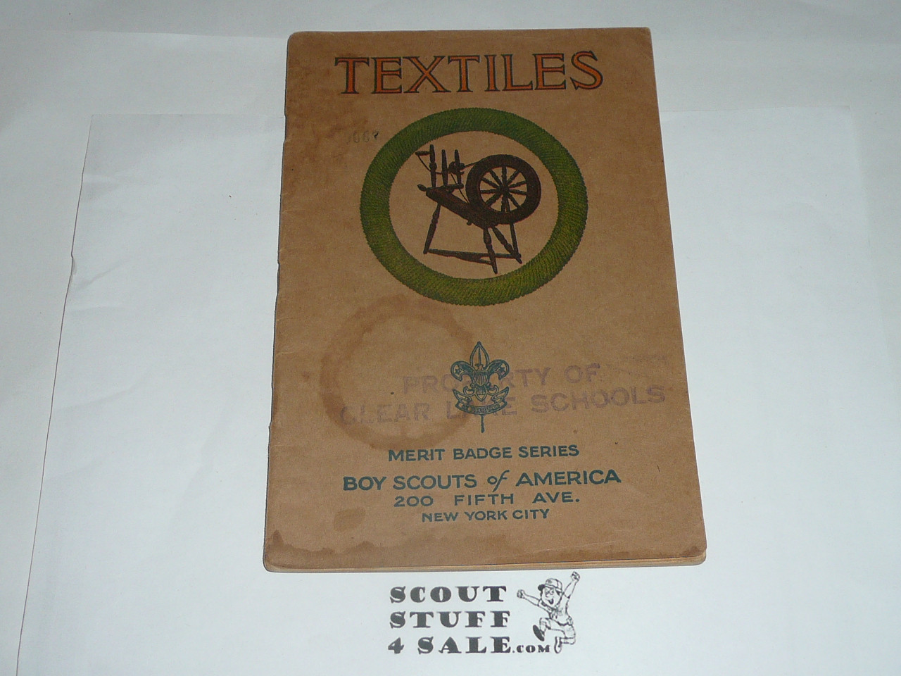 Textiles Merit Badge Pamphlet, Type 3, Tan Cover, 1925 Printing #2