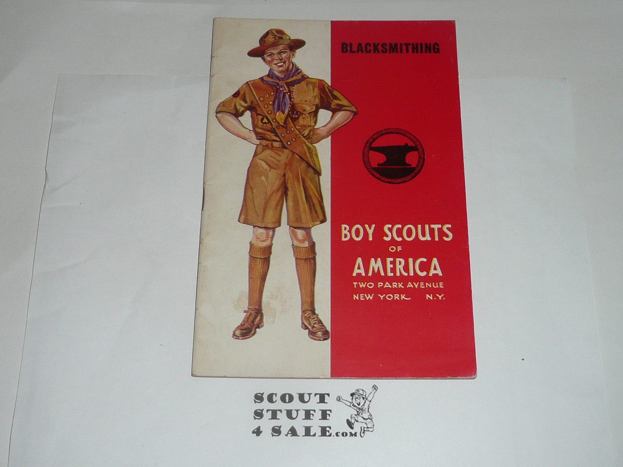 Blacksmithing Merit Badge Pamphlet, Type 4, Standing Scout Cover, 4-43 Printing
