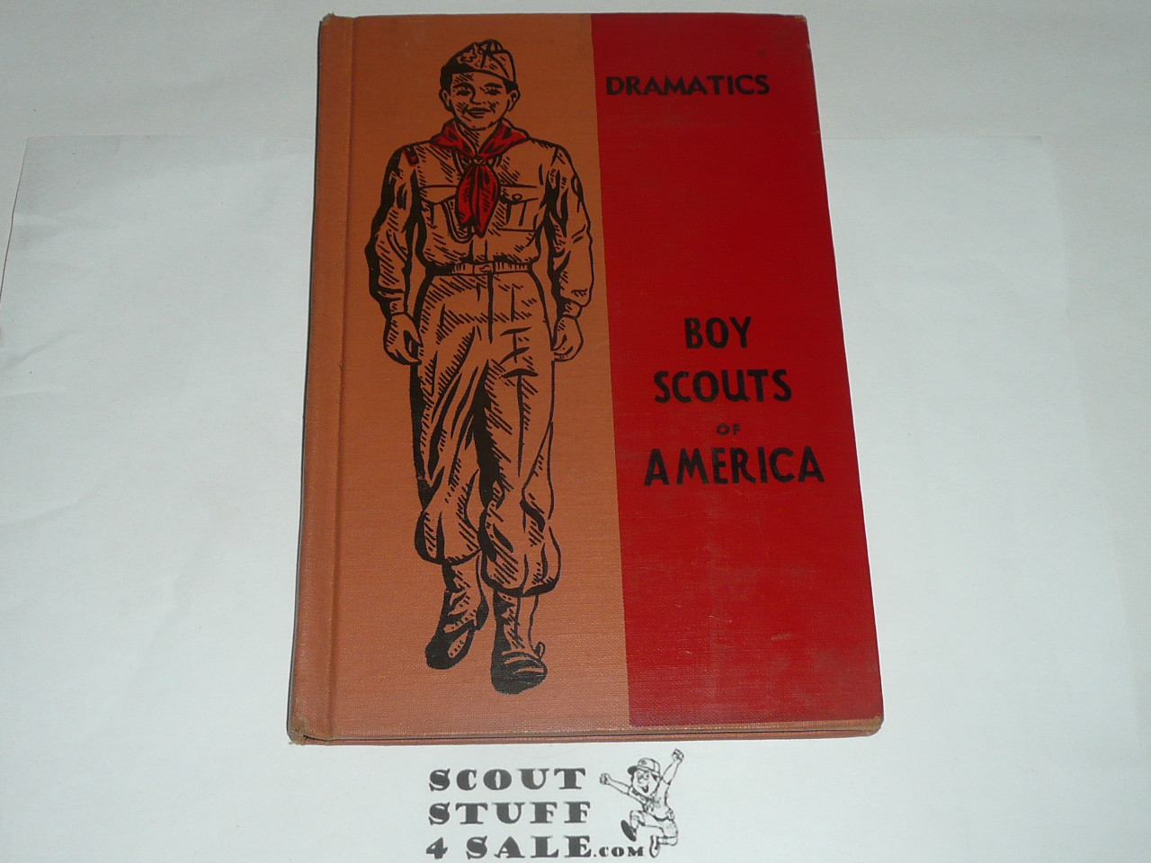Dramatics Library Bound Merit Badge Pamphlet, Type 5, Red/Wht Cover, 5-52 Printing