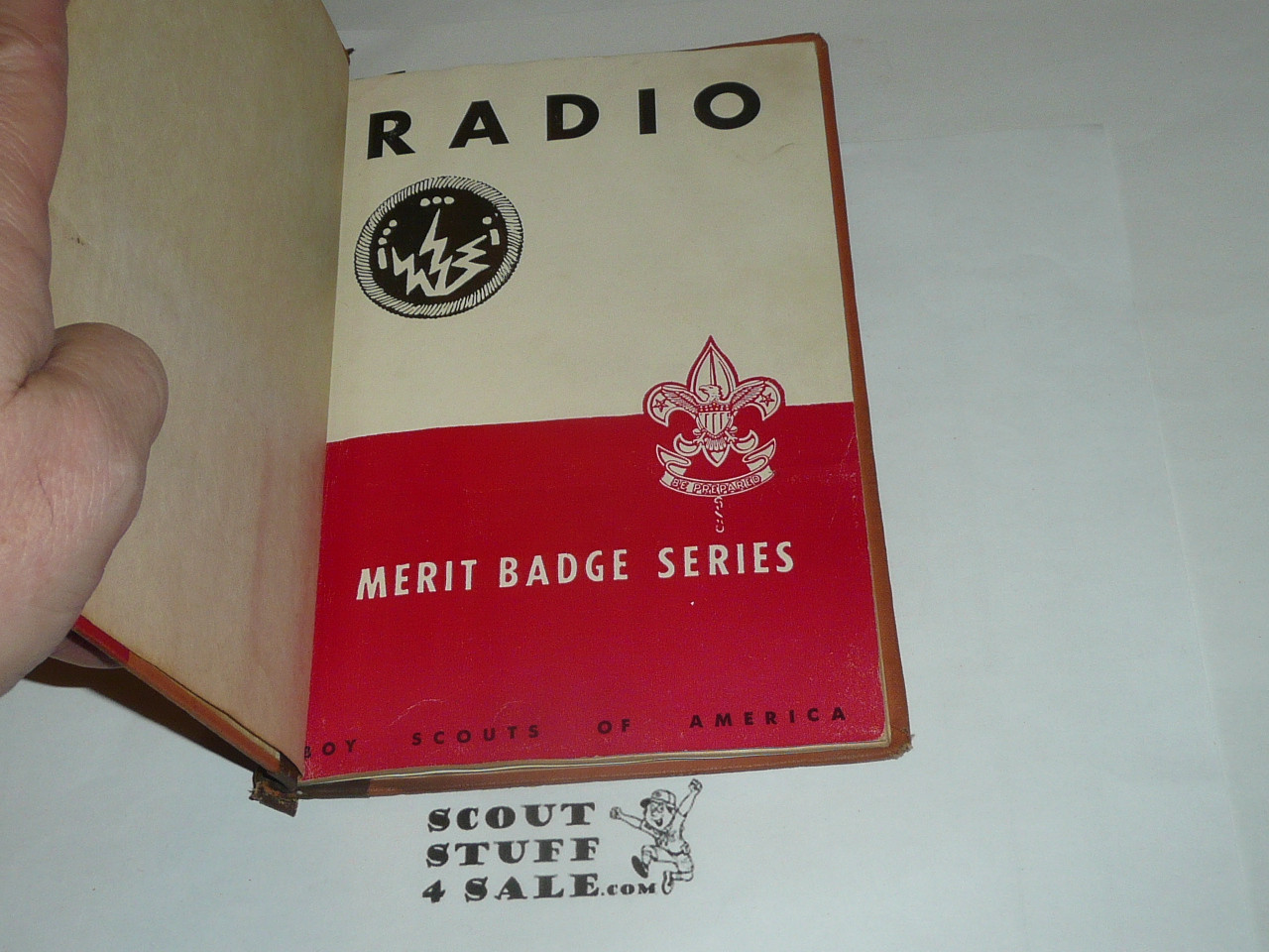 Radio Library Bound Merit Badge Pamphlet, Type 5, Red/Wht Cover, 1-51 Printing