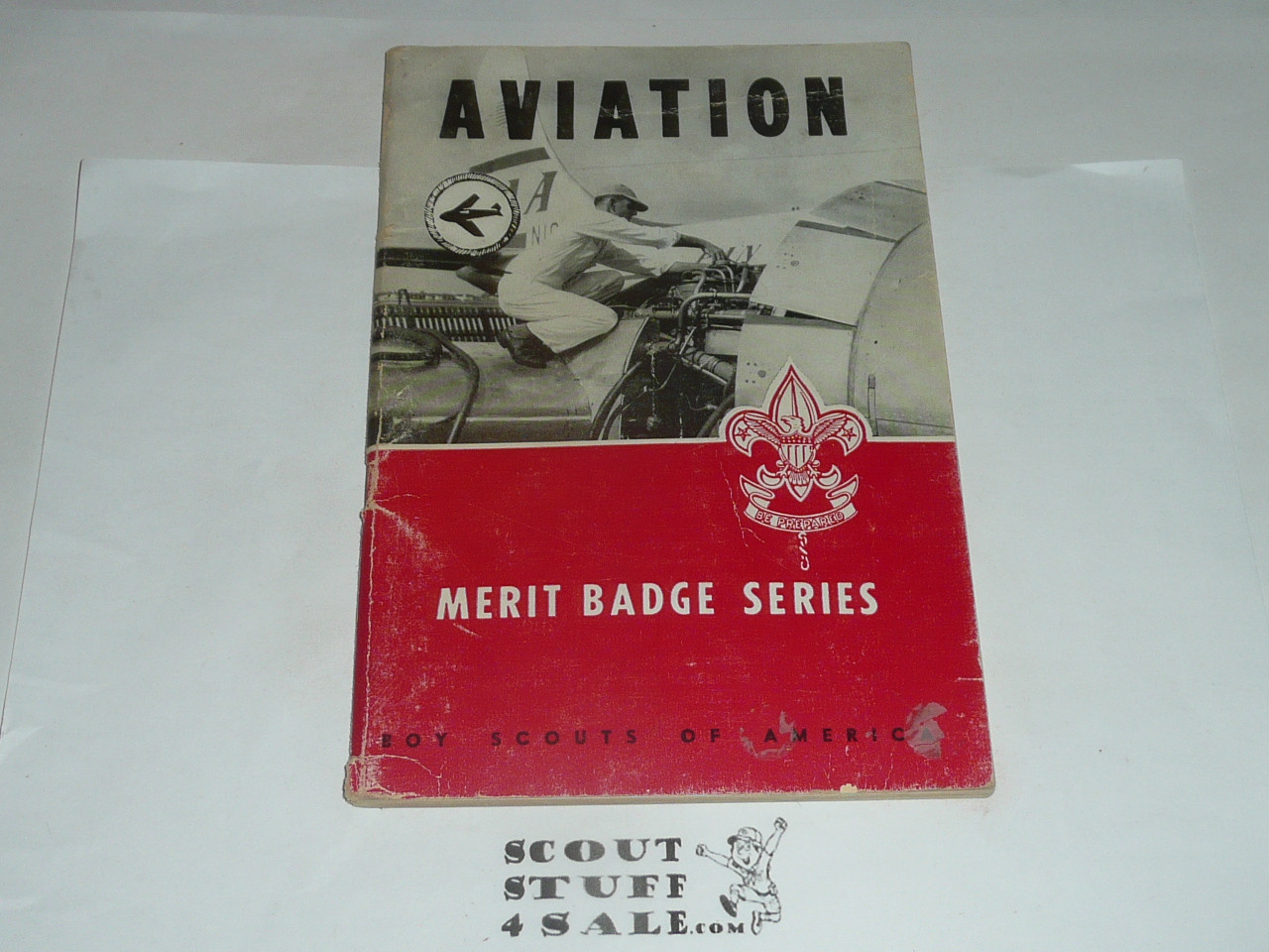 Aviation Merit Badge Pamphlet, Type 6, Picture Top Red Bottom Cover, 7-55 Printing