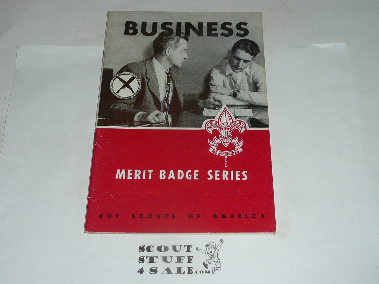 Business Merit Badge Pamphlet, Type 6, Picture Top Red Bottom Cover, 5-56 Printing
