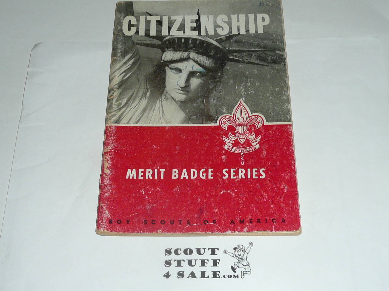 Citizenship Merit Badge Pamphlet, Type 6, Picture Top Red Bottom Cover, 11-53 Printing