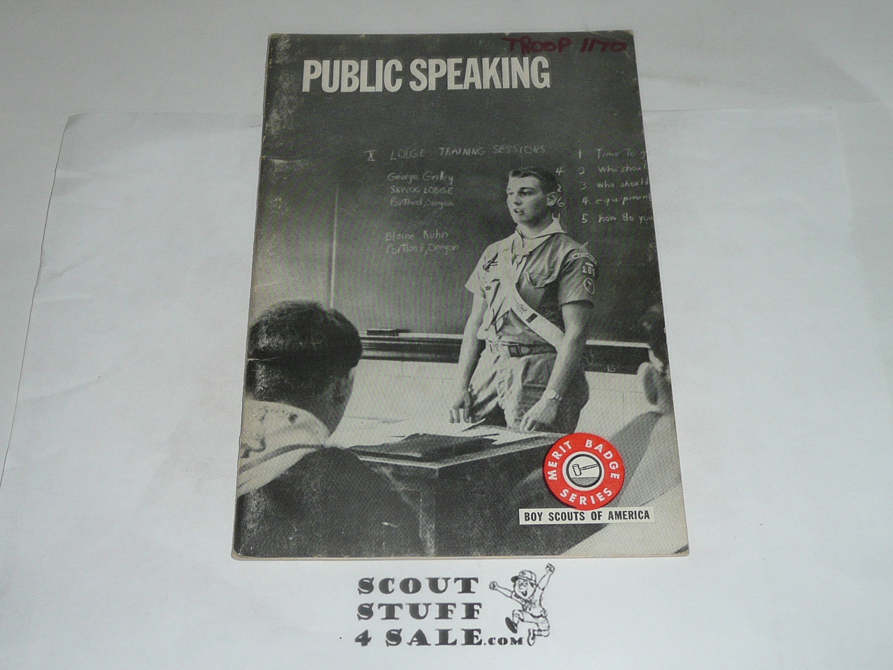 Public Speaking Merit Badge Pamphlet, Type 7, Full Picture, 8-68 Printing