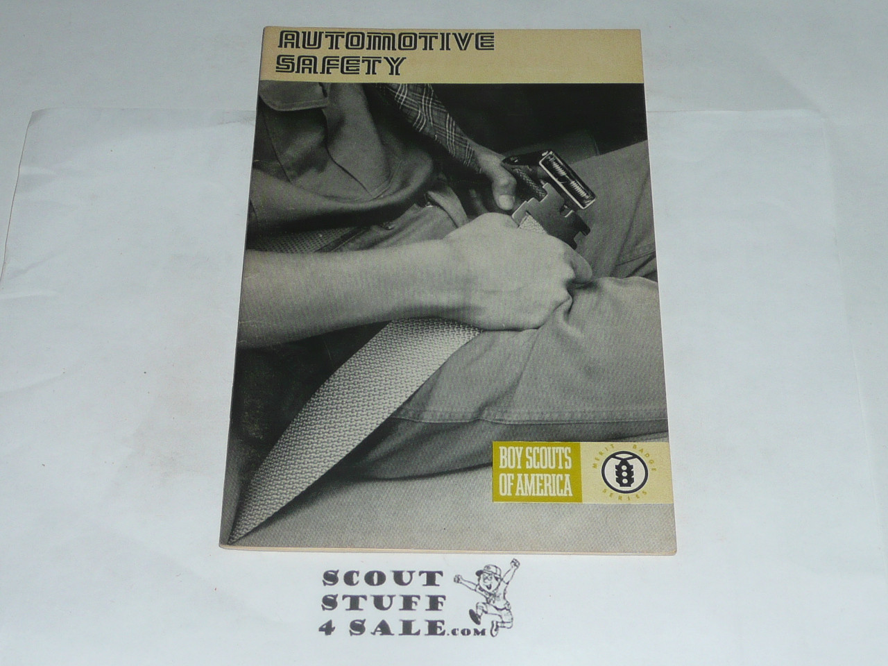 Automotive Safety Merit Badge Pamphlet, Type 8, Green Band Cover, 5-73 Printing