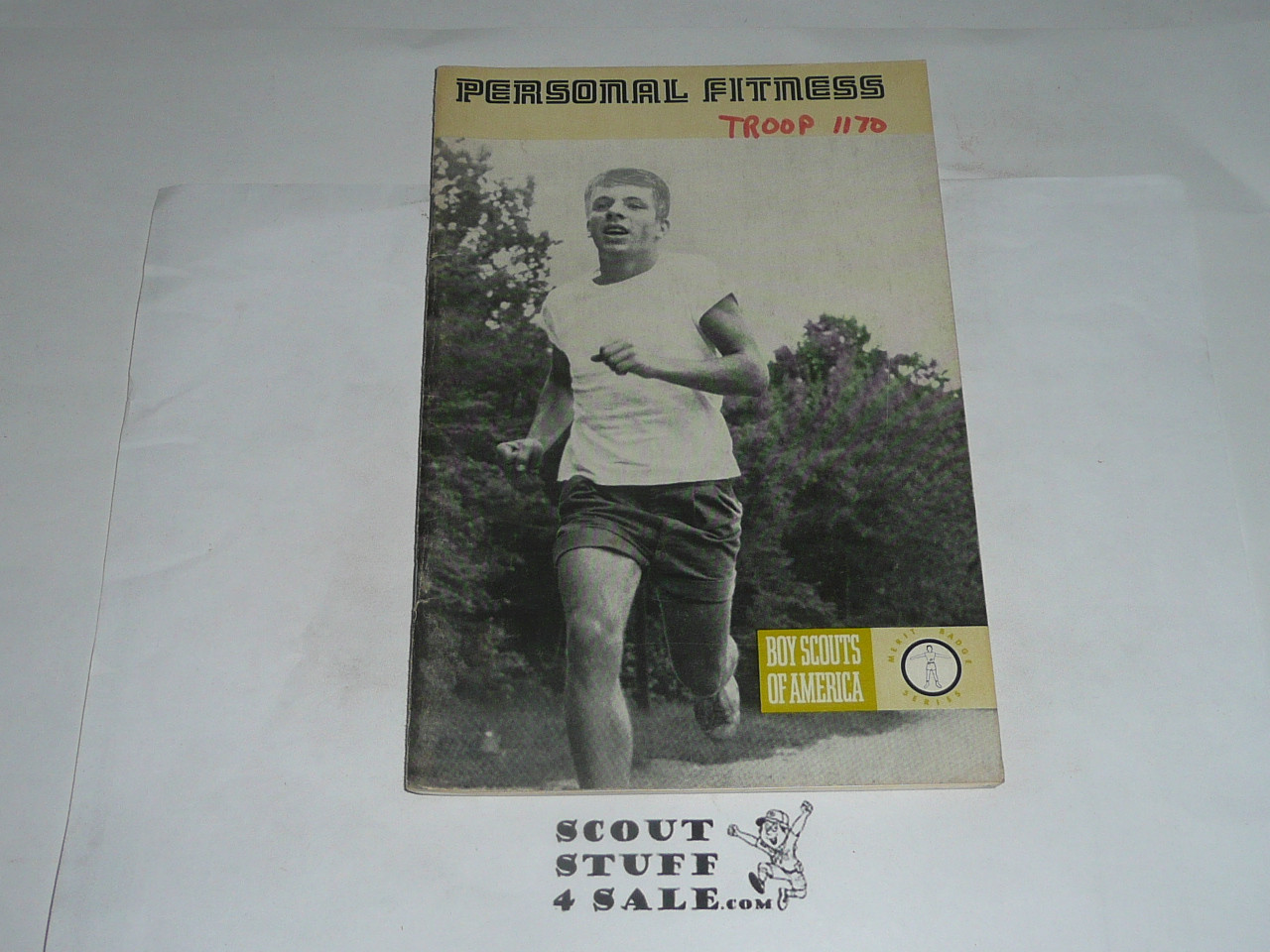 Personal Fitness Merit Badge Pamphlet, Type 8, Green Band Cover, 5-73 Printing