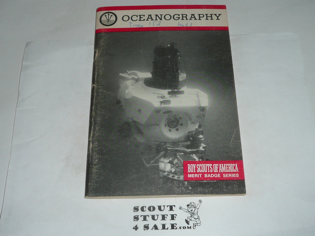 Oceanography Merit Badge Pamphlet, Type 9, Red Band Cover, 6-83 Printing