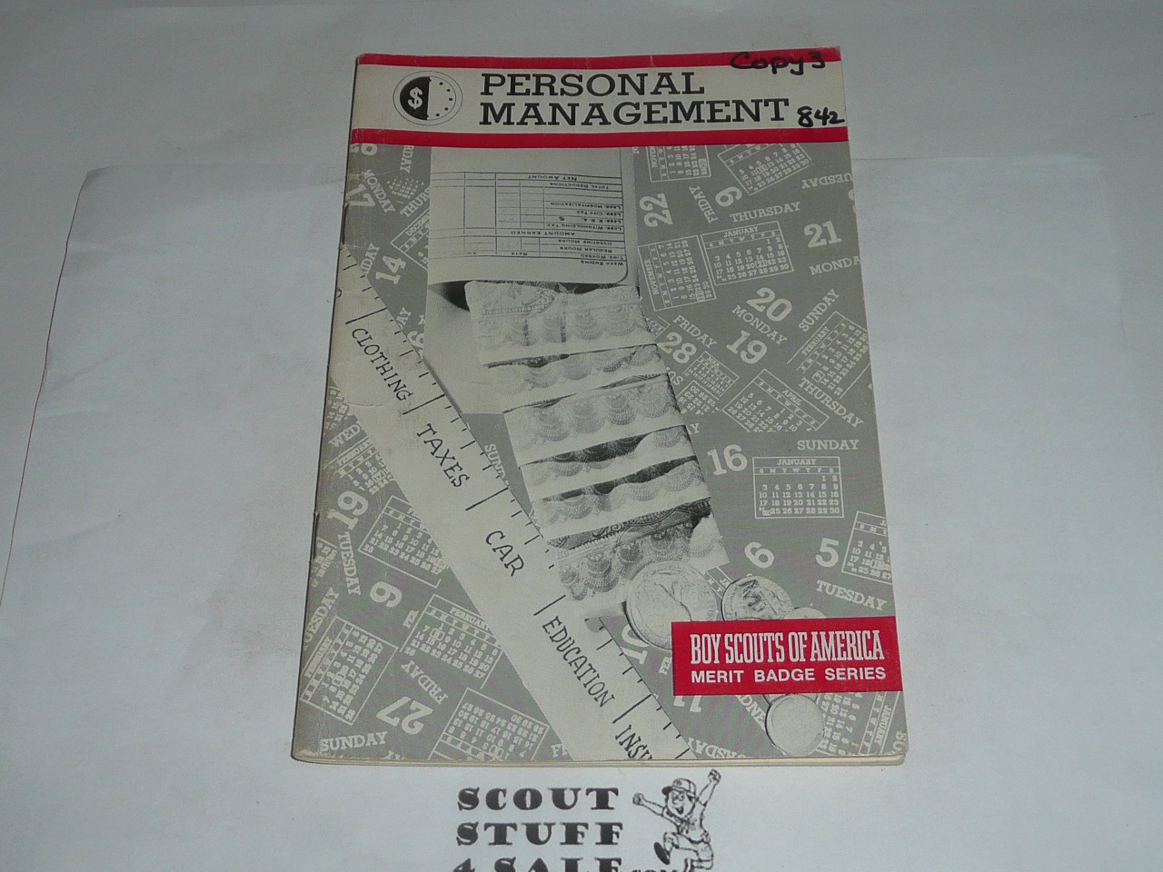 Personal Management Merit Badge Pamphlet, Type 9, Red Band Cover, 2-88 Printing