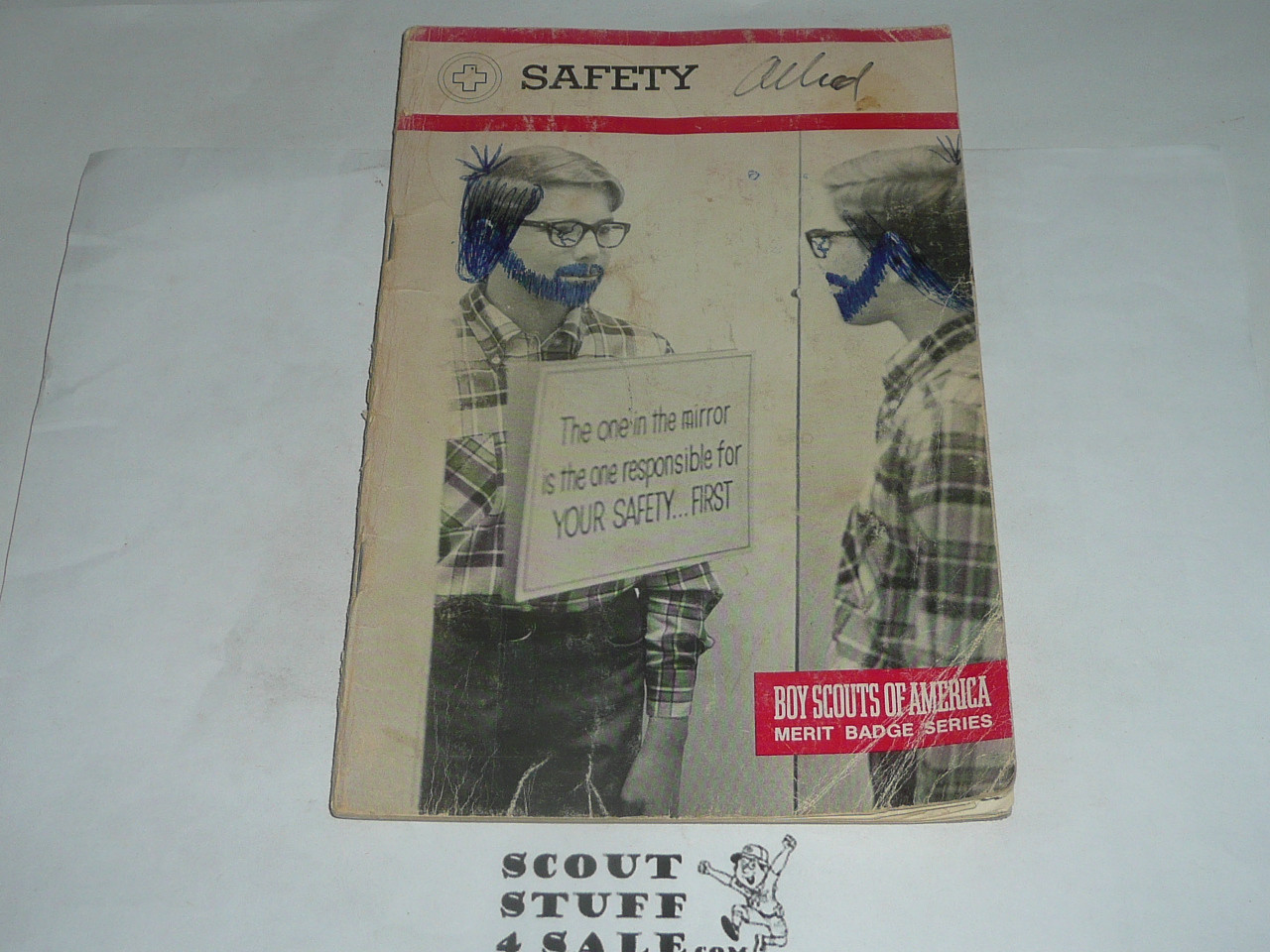 Safety Merit Badge Pamphlet, Type 9, Red Band Cover, 8-79 Printing, used