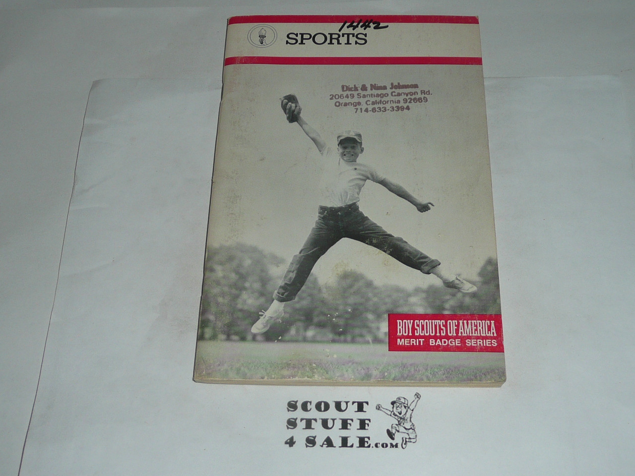 Sports Merit Badge Pamphlet, Type 9, Red Band Cover, 6-85 Printing