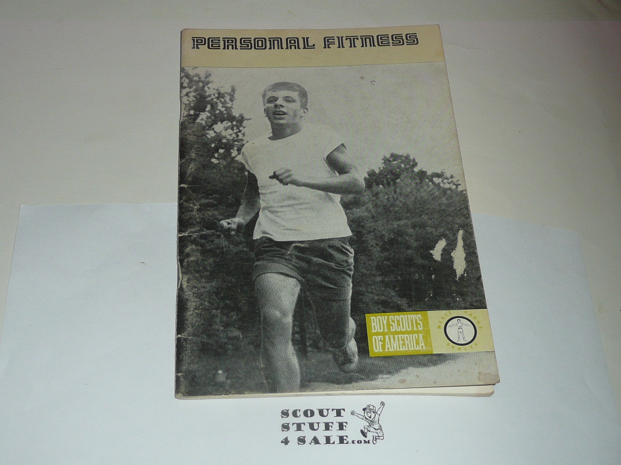 Personal Fitness Merit Badge Pamphlet, Type 8, Green Band Cover, 4-74 Printing