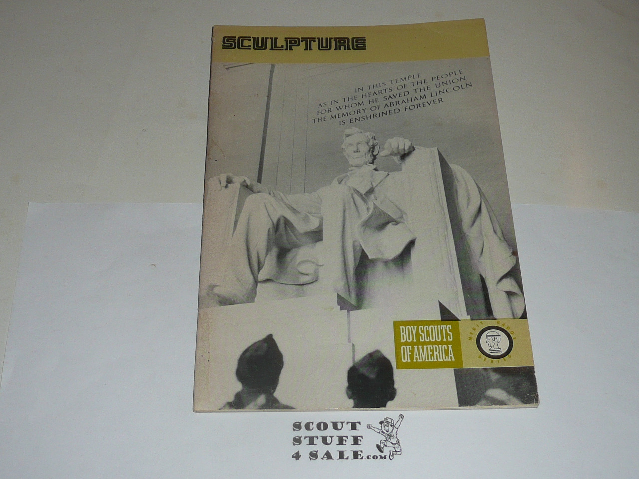 Sculpture Merit Badge Pamphlet, Type 8, Green Band Cover, 8-78 Printing