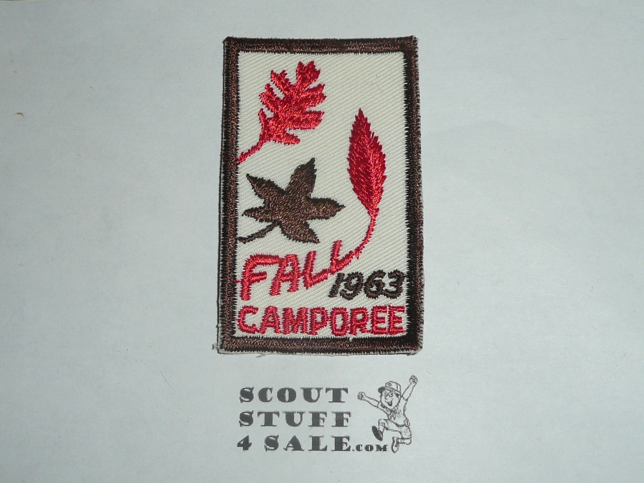 1963 Fall Camporee Patch, Generic BSA issue, wht twill, brn c/e bdr