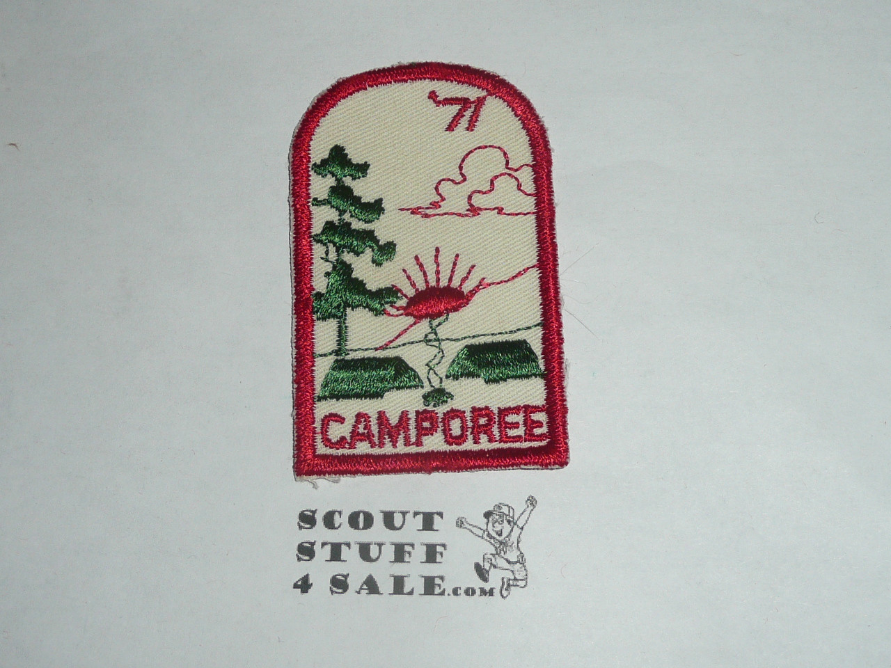 1971 Camporee Patch, Generic BSA issue, wht twill, red c/e bdr