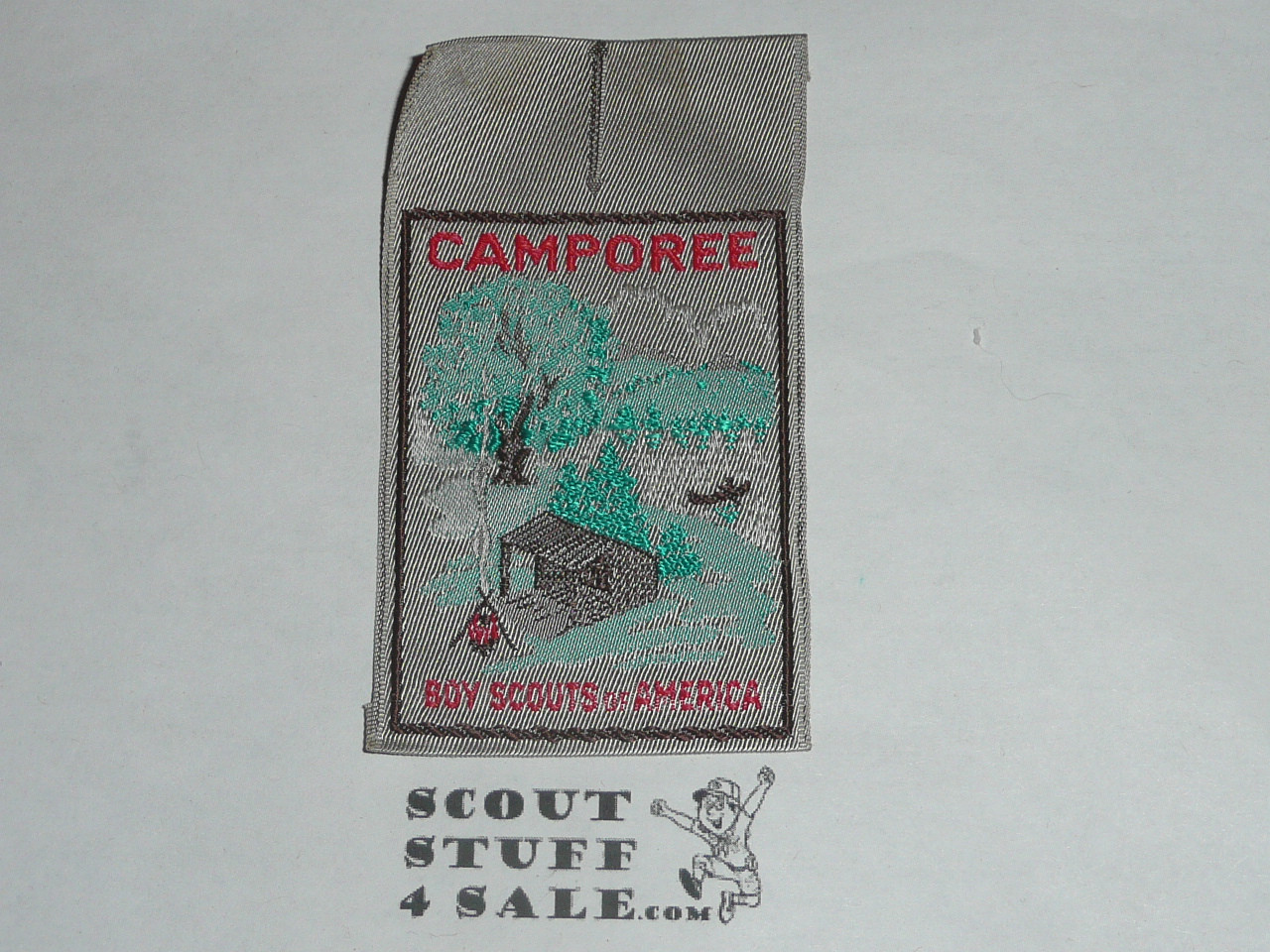 Camporee Patch, Generic BSA issue, Woven with Camp Building