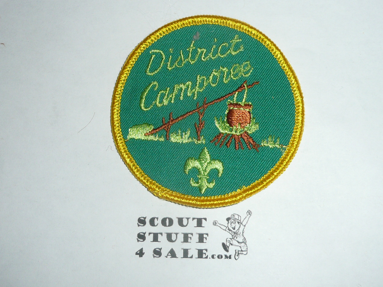 District Camporee Patch, Generic BSA issue, grn twill, yel r/e bdr