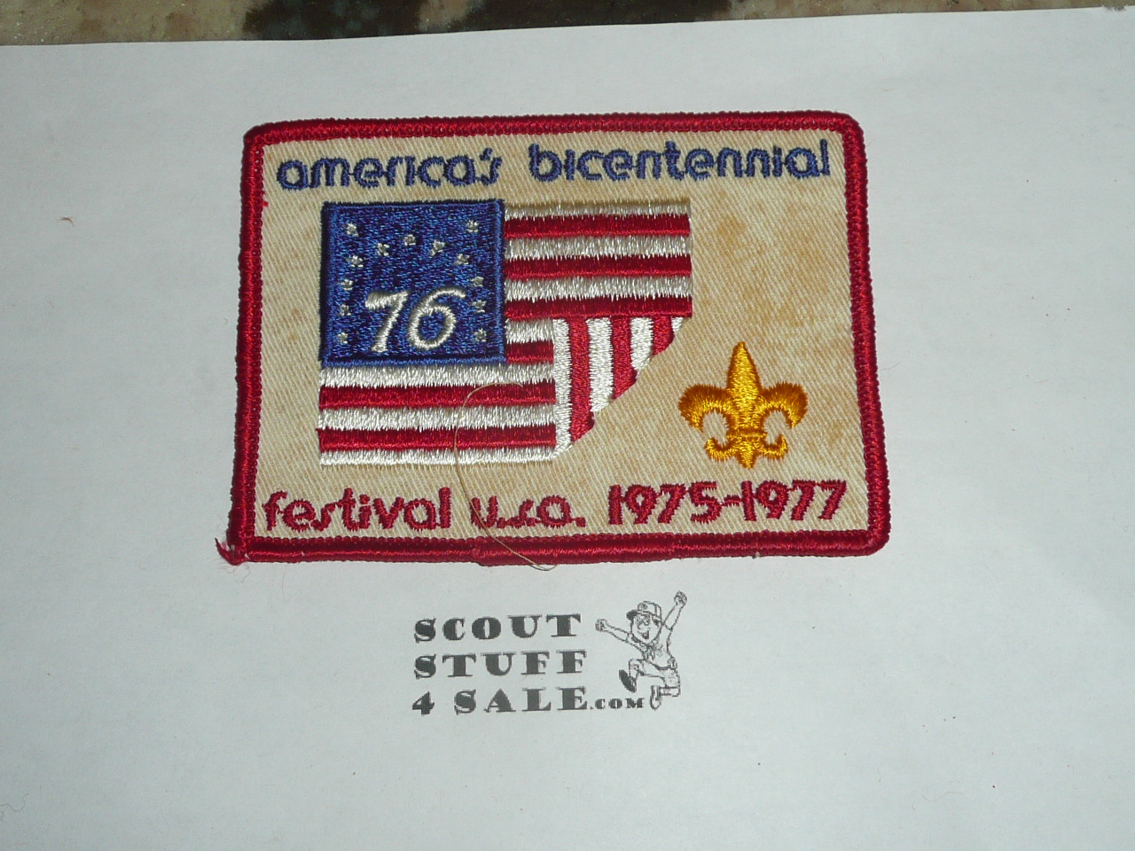 America's Bicentennial, BSA Theme Patch, Festival USA 1975-1977, twill discolored