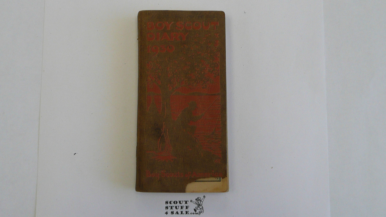 1930 Boy Scout Diary, Lite Wear with cover chip