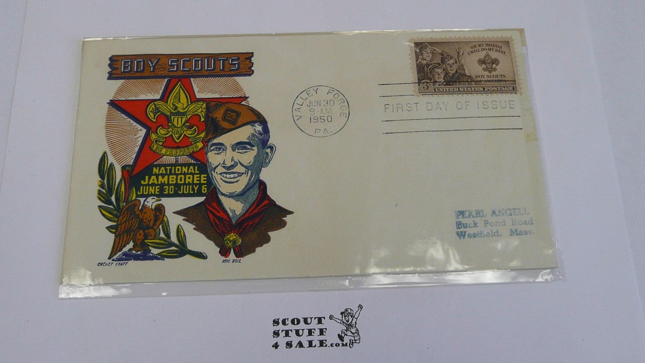 1950 National Jamboree Colorful Envelope with First day of issue cancellation and BSA 3 cent stamp