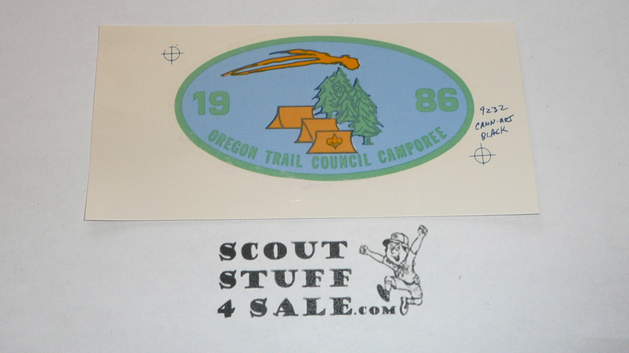 Oregon Trail Council Camporee Decal, 1986, Boy Scouts Council Decal, Boy Scouts