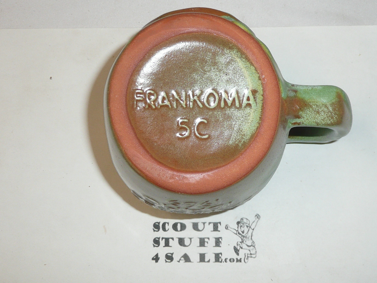 1969 National Jamboree Frankoma Ceramic Coffee Mug, Green