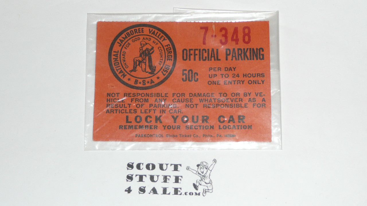 1957 National Jamboree Official Parking Pass