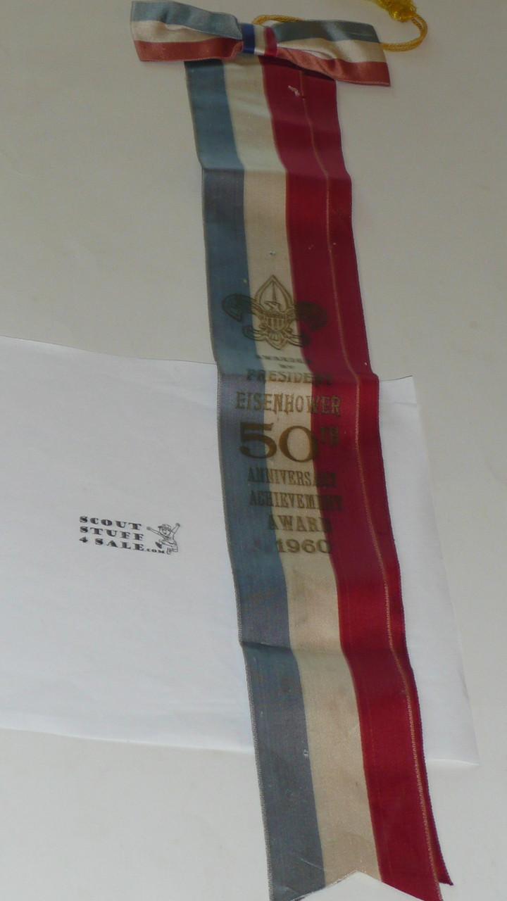 1960 President Eisenhower 50th Anniversary Unit Achievement Award Ribbon, RARE, Minimal wear