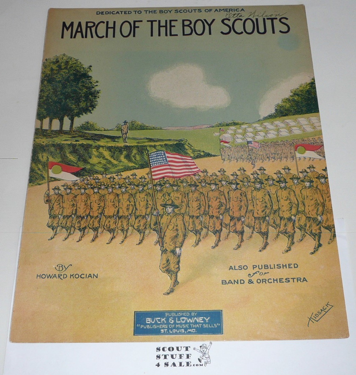 1912 March of the Boy Scouts Sheet Music, by Howard Kocian