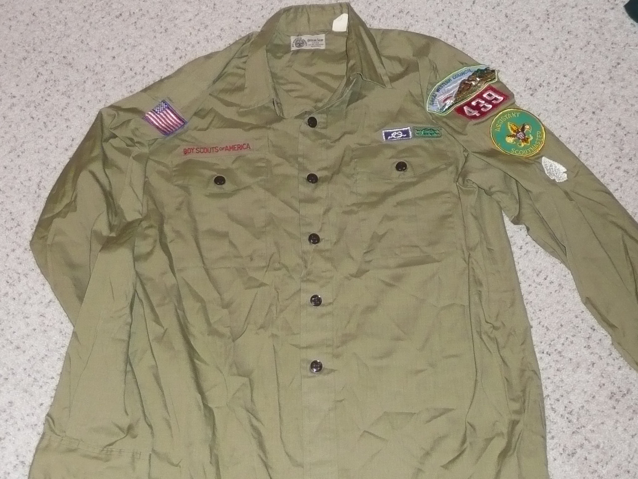 1970's Boy Scout Uniform Shirt from Great Western Council, 16" Neck, #FB57