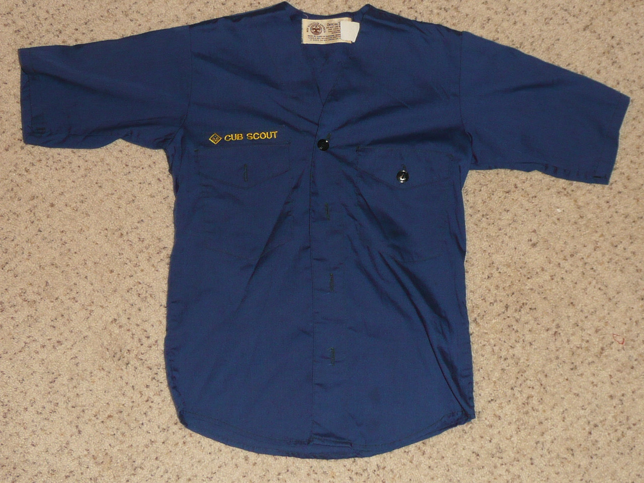 1970's Boy Scout Cub Uniform Shirt, UNUSED, 10" neck, #FB86