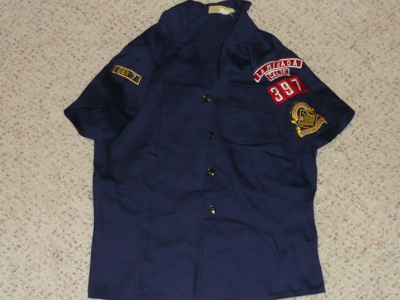 1960's Boy Scout Cub Den Mother Uniform Shirt from La Mirada CA, 17" chest 23" length, #FB87