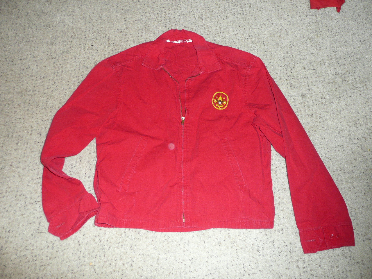 Official Boy Scouts of America Red Cotton Jacket  -  Medium, used, #FB9