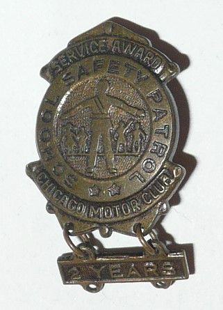 School Safety Patrol Service Award Medal, Chicago Auto Clubs, 2 year segment