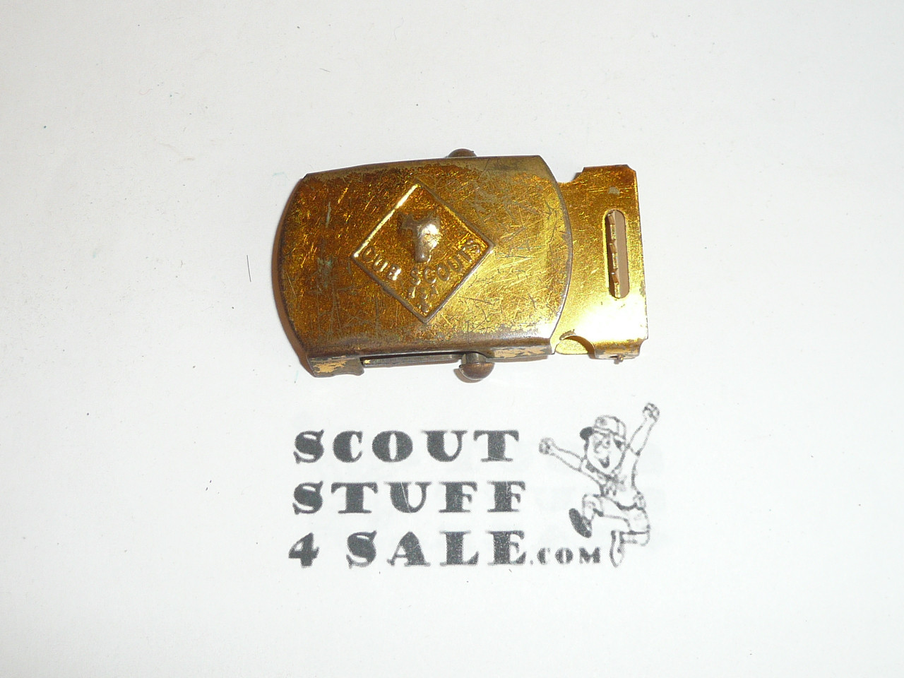 1950's Cub Scout Brass Friction Belt Buckle, used