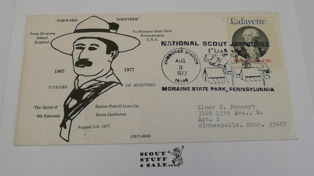 1977 National Jamboree Envelope with Jamboree First Day cancellation