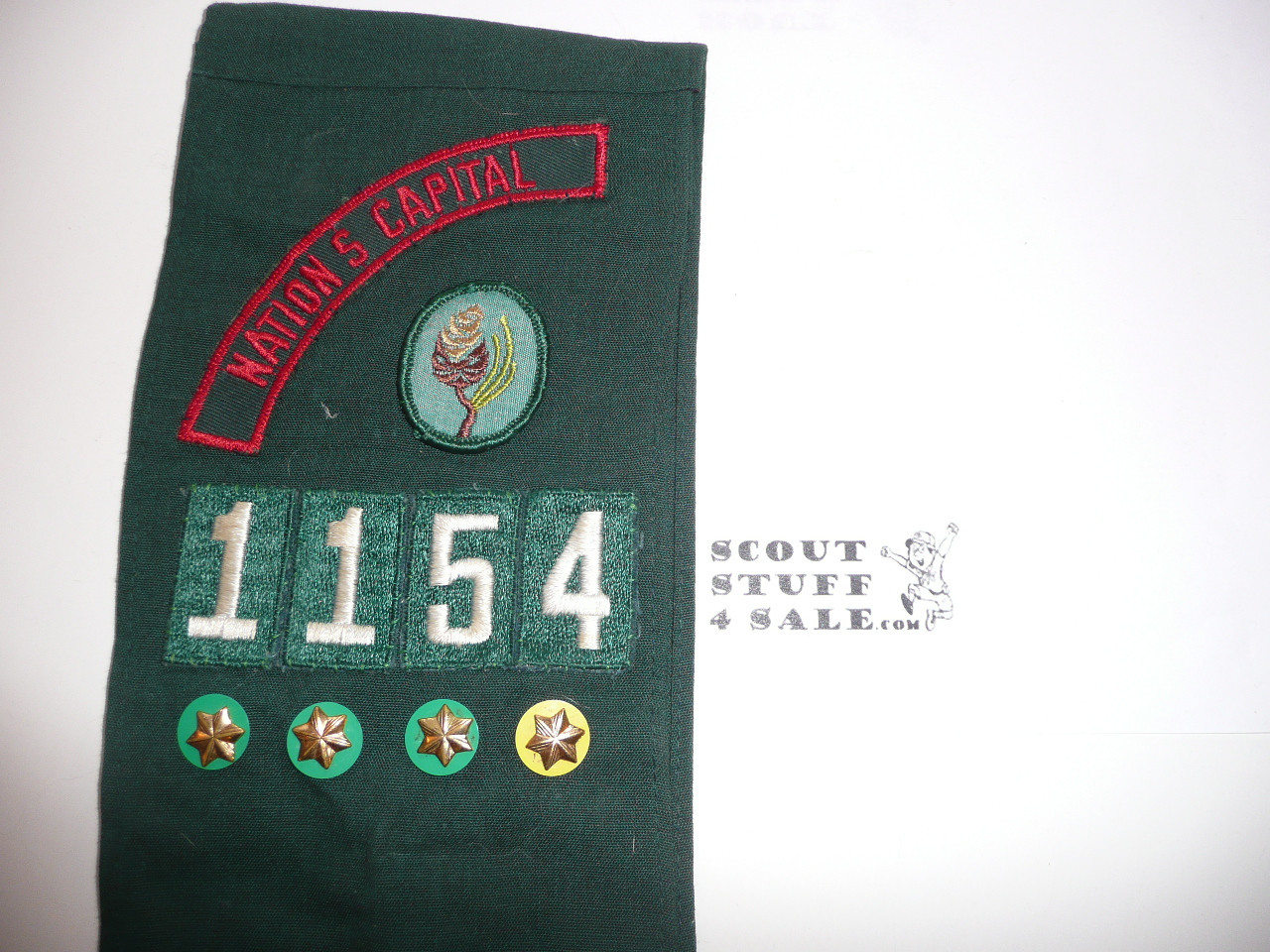 1960's-70's Girl Scout Badge Sash from Nations Capital Council with badges, GSS12