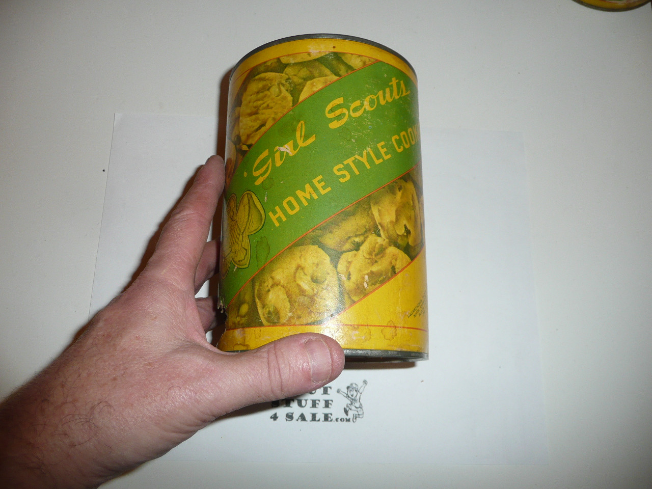 OLD Girl Scout Home Style Cookie Tin, small hole see pictures, empty